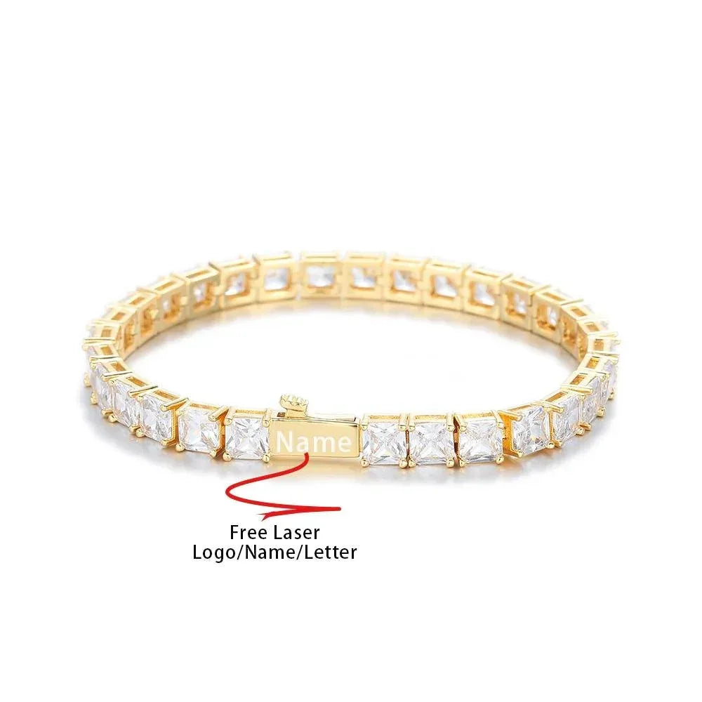 CARÁTIX Square 5A CZ Tennis Chain Necklace – Luxury Inlaid Simplicity Jewelry for Women - CaratixJewelry